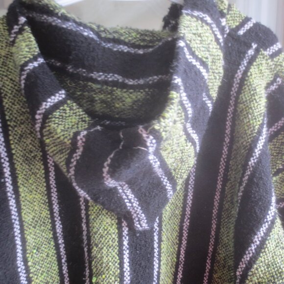 Hippie Baja Surfer Mexican Unisex Pullover Poncho Hoodie - Size L/XL - Picture 8 of 10